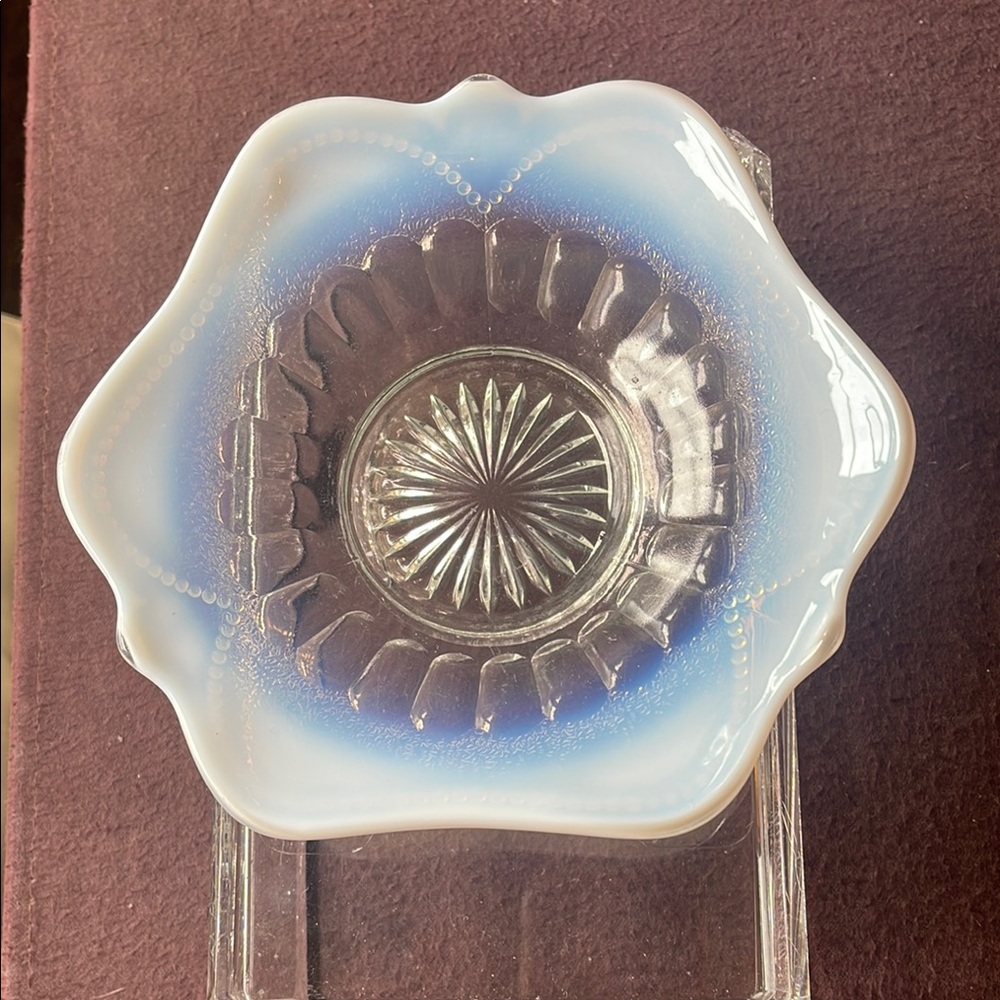 Blue and White Glass Bowl